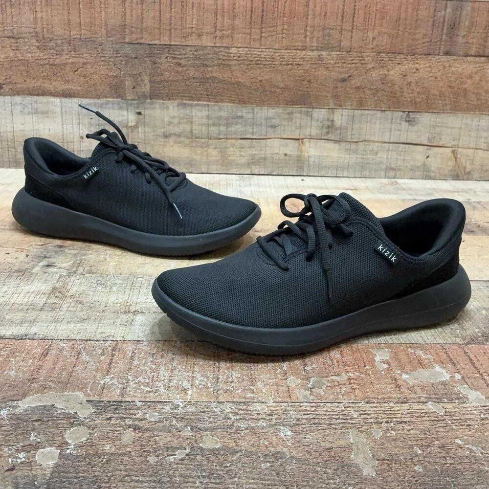 Kizik Shoes Mens Size 10 44 Black Mesh Low Top Walking Sneaker DMADBK02-1D